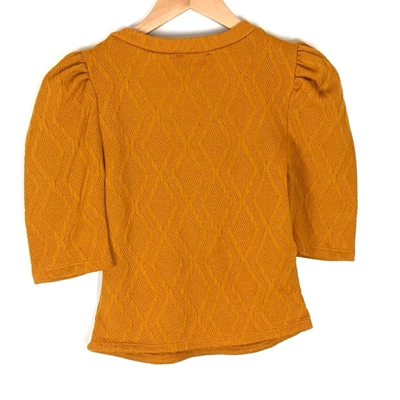 Haute Monde Women's Surplice Faux Wrap Knit Top S Gold - Picture 9 of 9